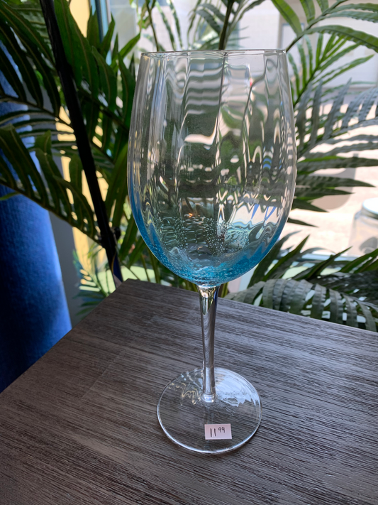 Wine Glass -Blue Bubble
