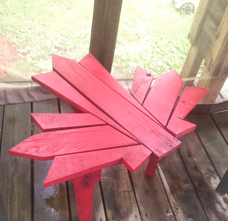 Wooden Maple Leaf Table